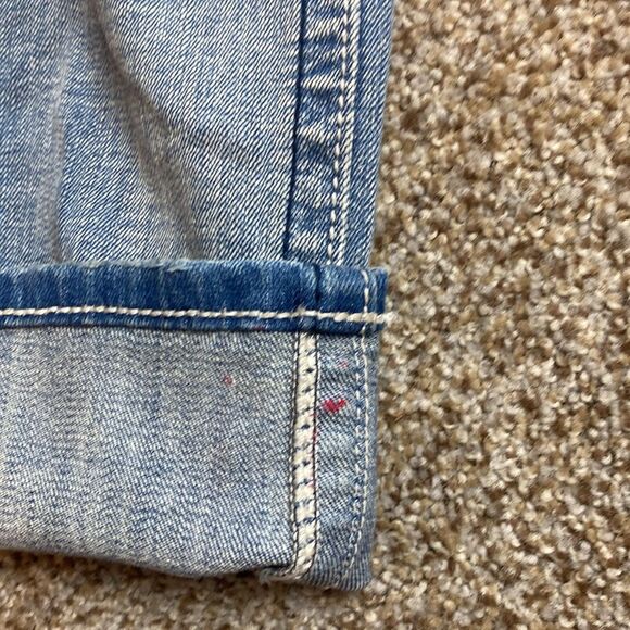Miss Me Cuffed Capri Low Rise Jeans Distressed Jewled Pockets Size 26 - Picture 6 of 13